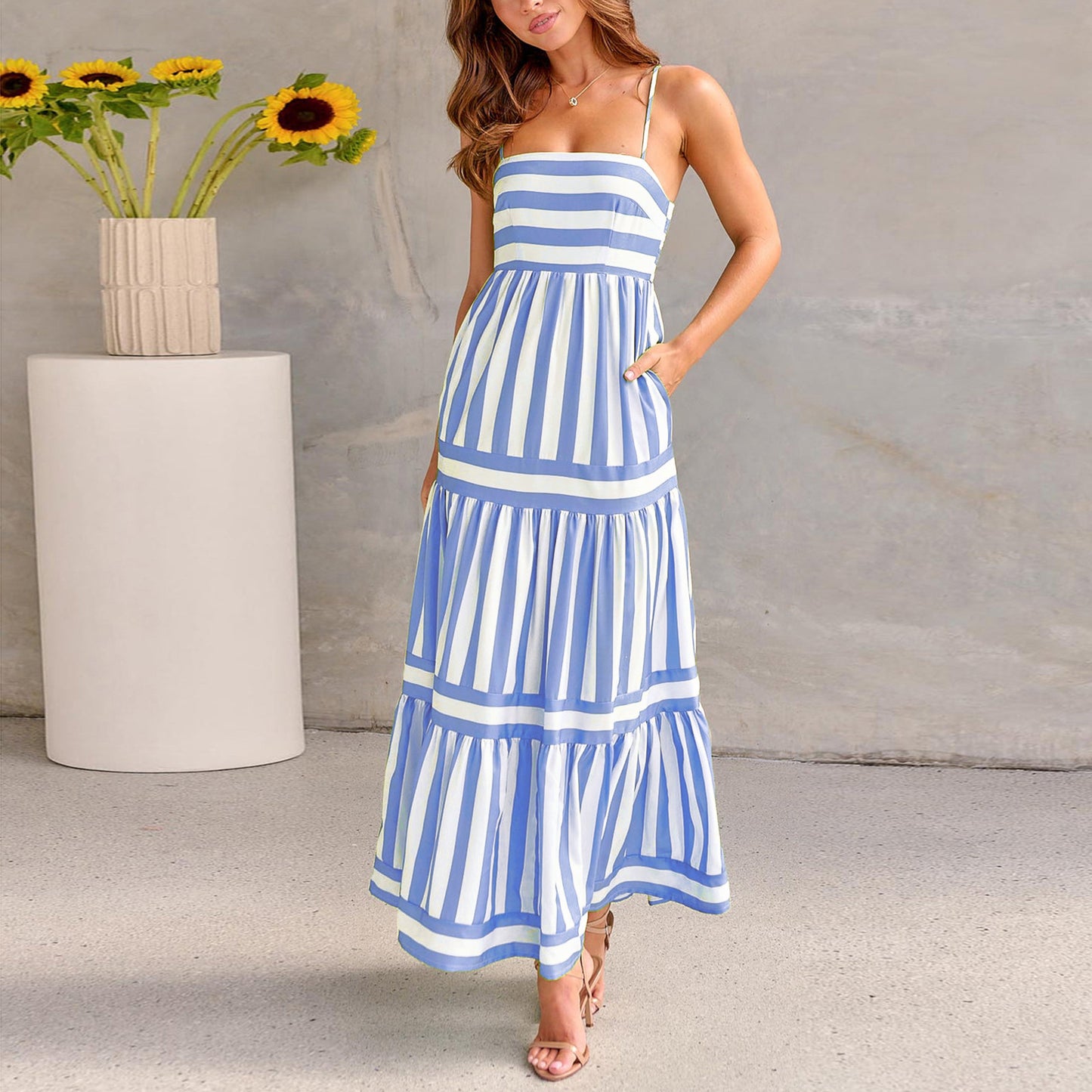 Summer Striped Long Dress