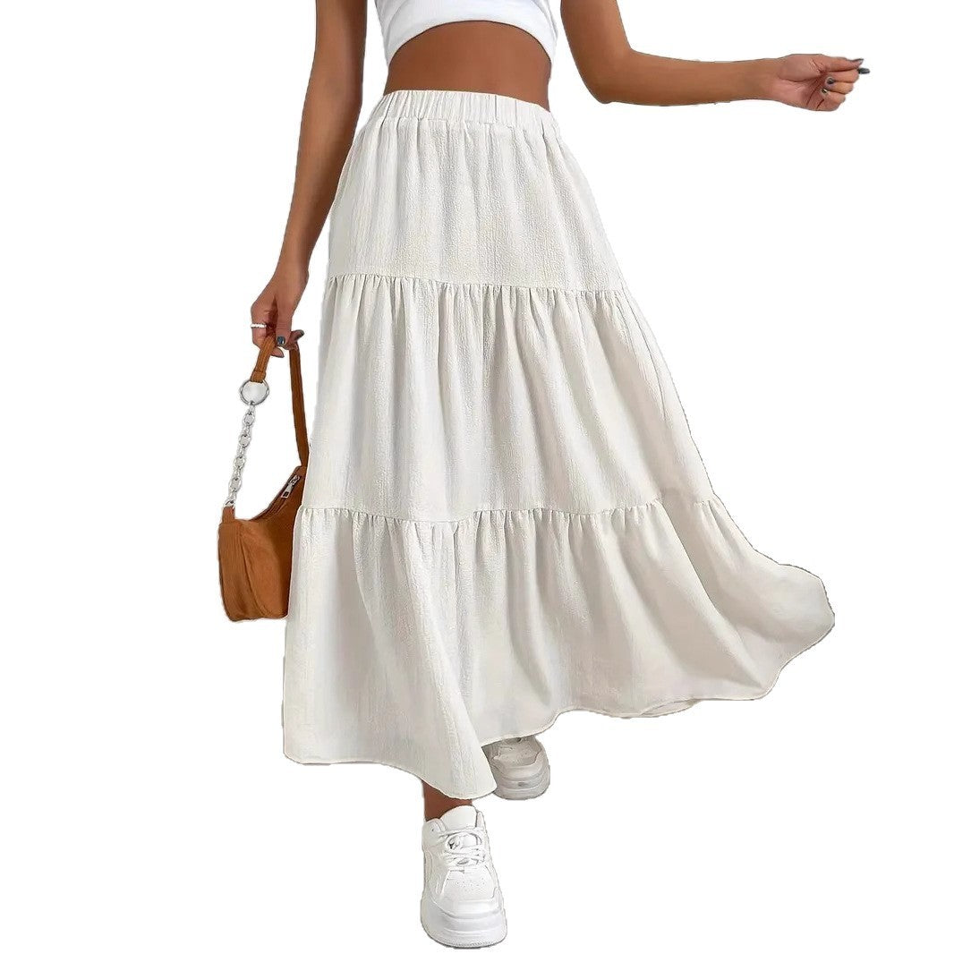 Bohemian Pleated Layered Long Skirt
