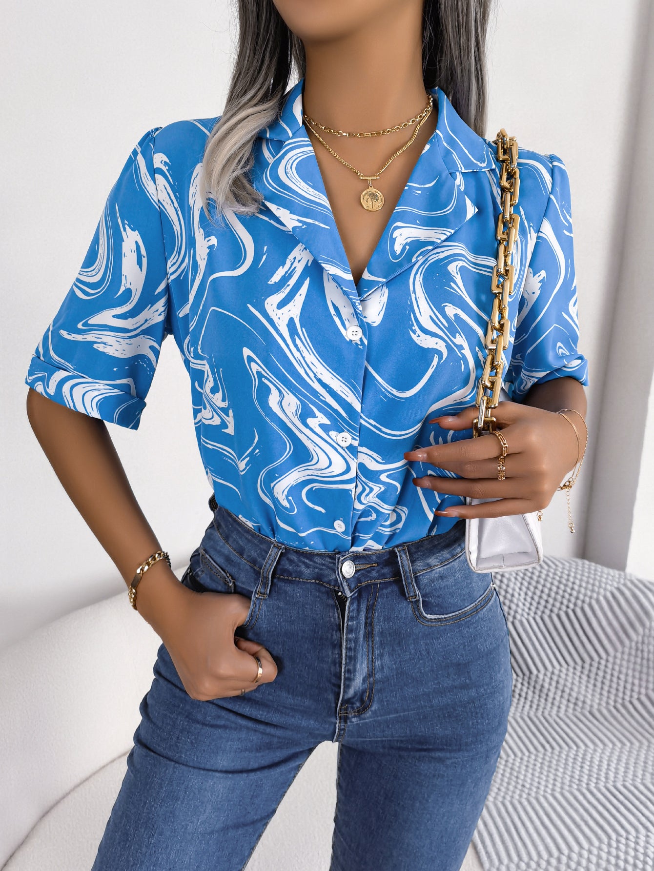 The Abstract Swirl Blouse