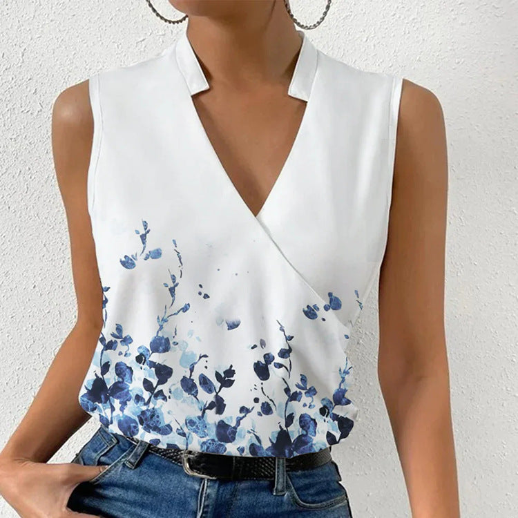 Colorful V-Neck Blouse