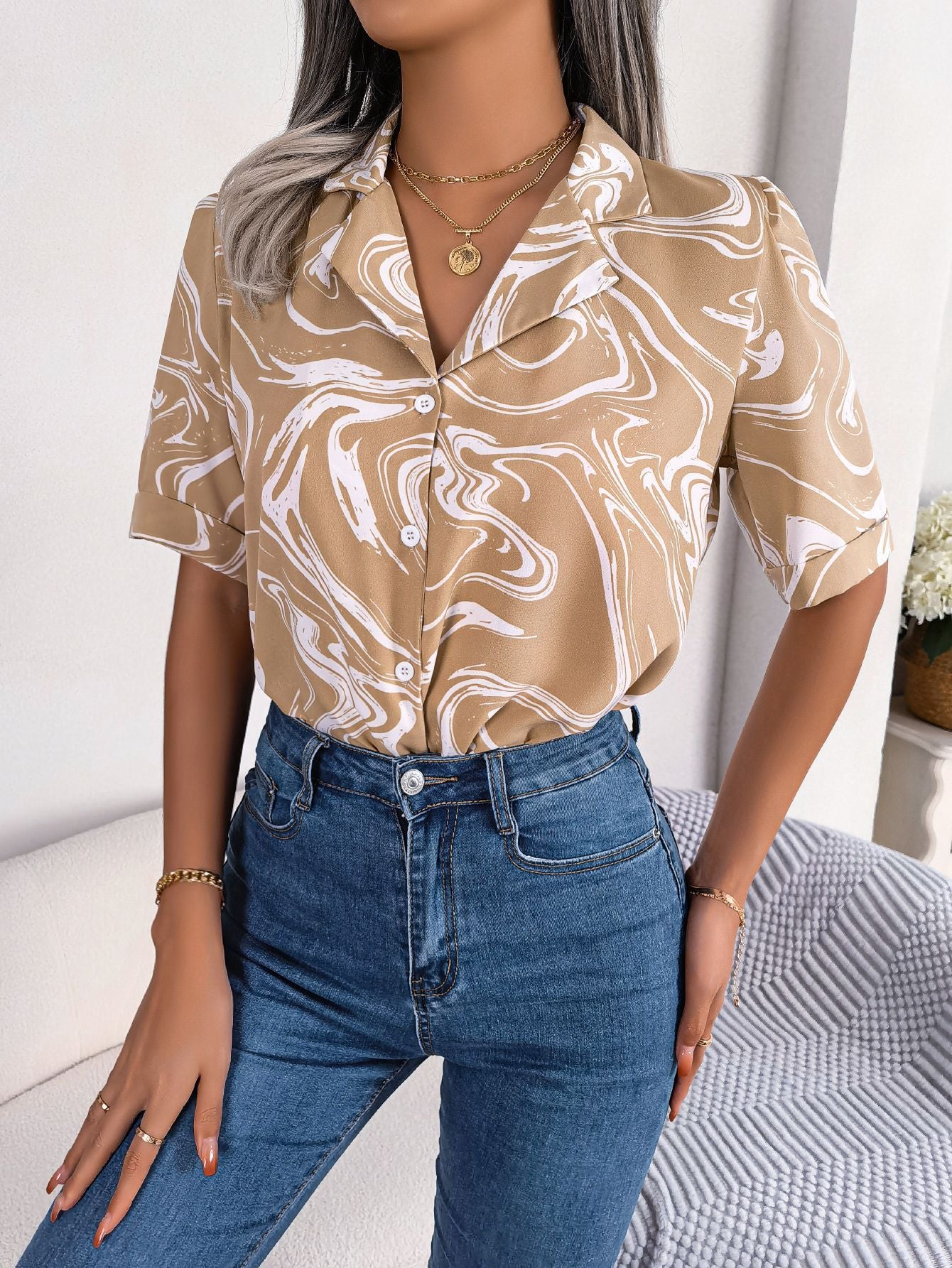 The Abstract Swirl Blouse