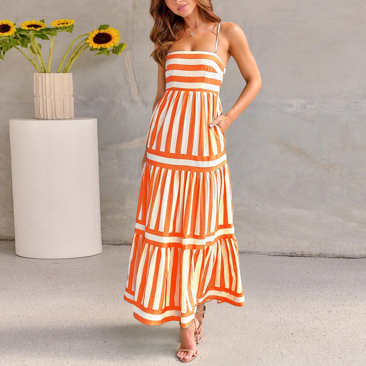 Summer Striped Long Dress