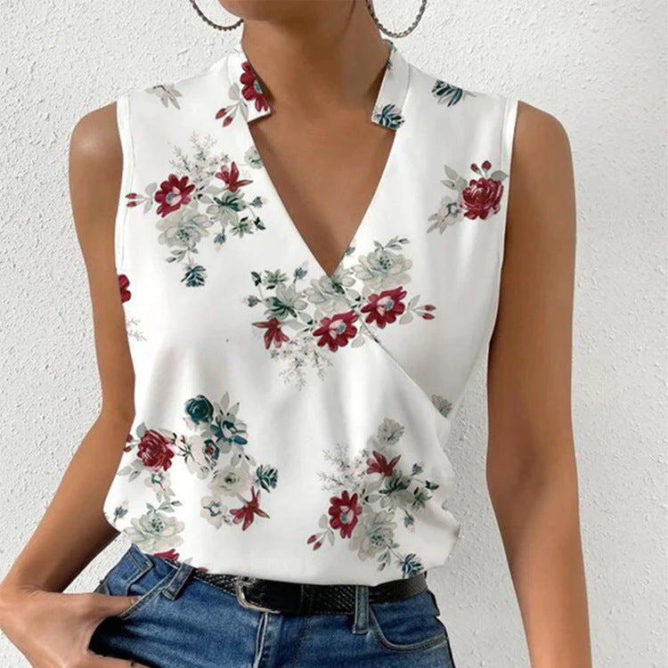 Colorful V-Neck Blouse
