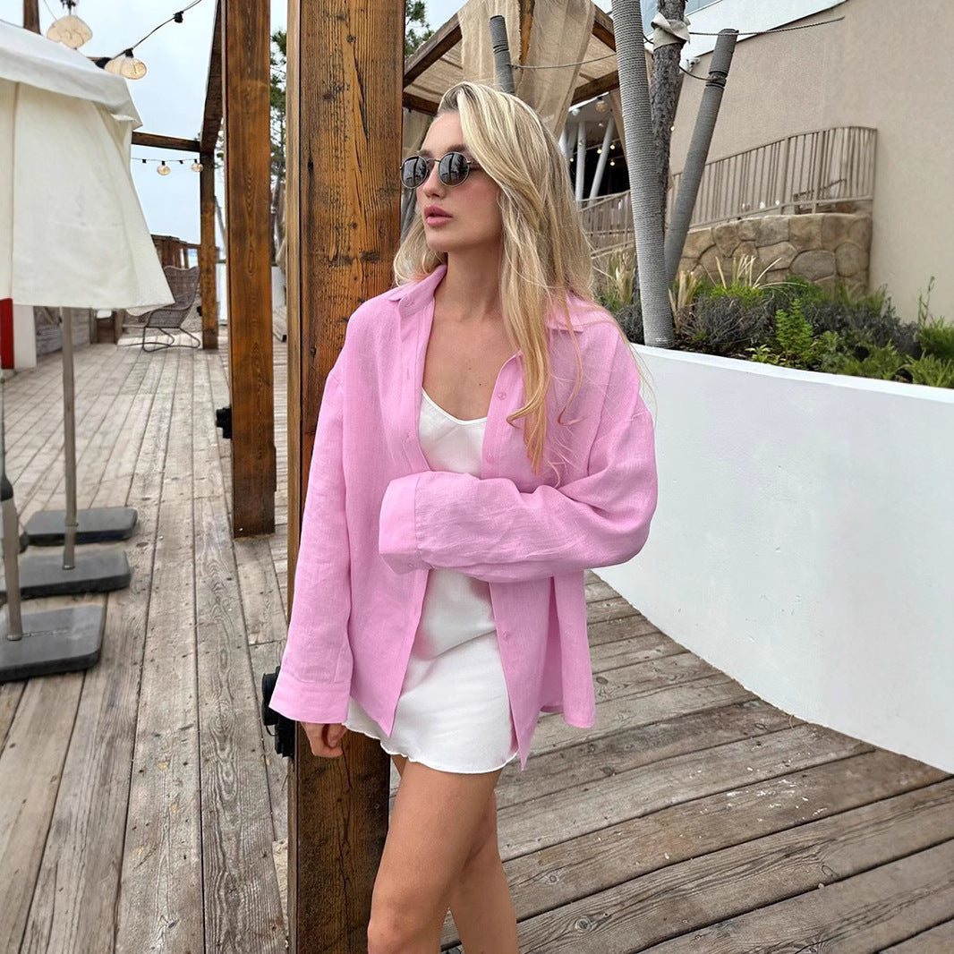 Casual Long Sleeves Cardigan Blouse