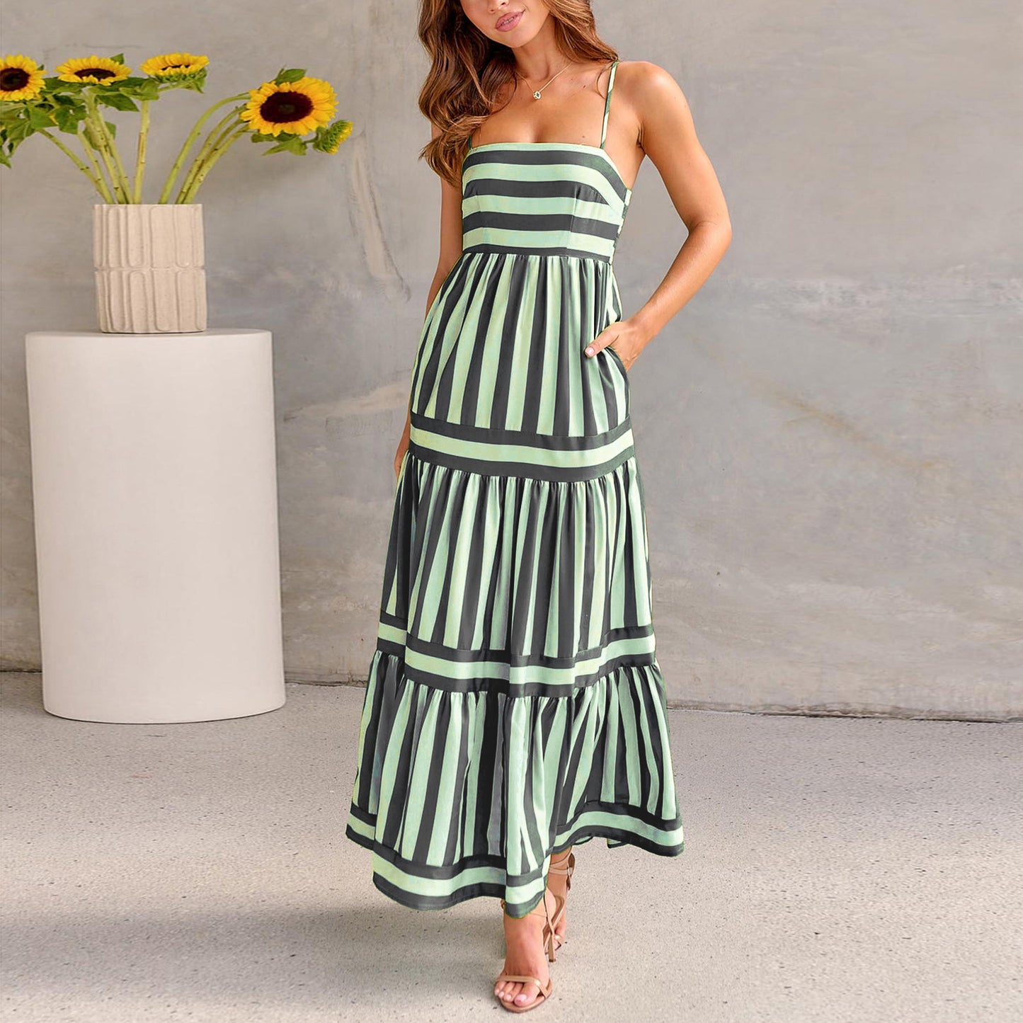 Summer Striped Long Dress