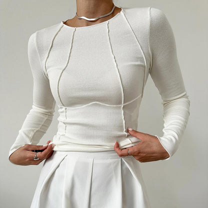 Ribbed Long-Sleeve Crop Top