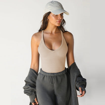Form-Fitting Halter Neck Tank Top