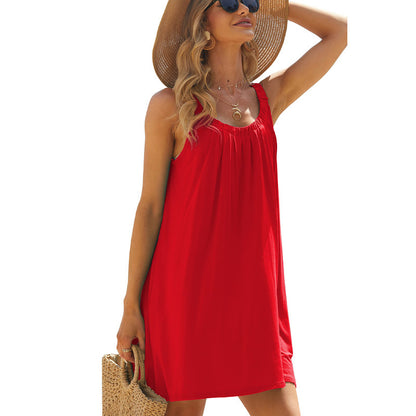 Flowy Scoop Neck Cover-Up Dress