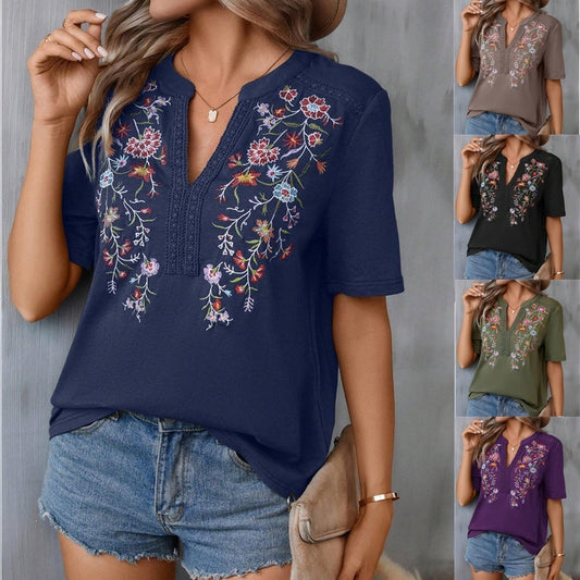 The Embroidered V-Neck Tee