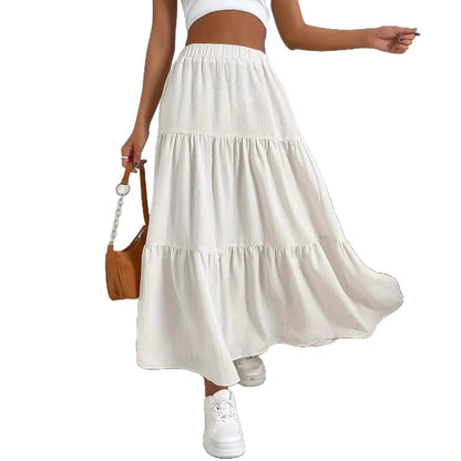 Bohemian Pleated Layered Long Skirt