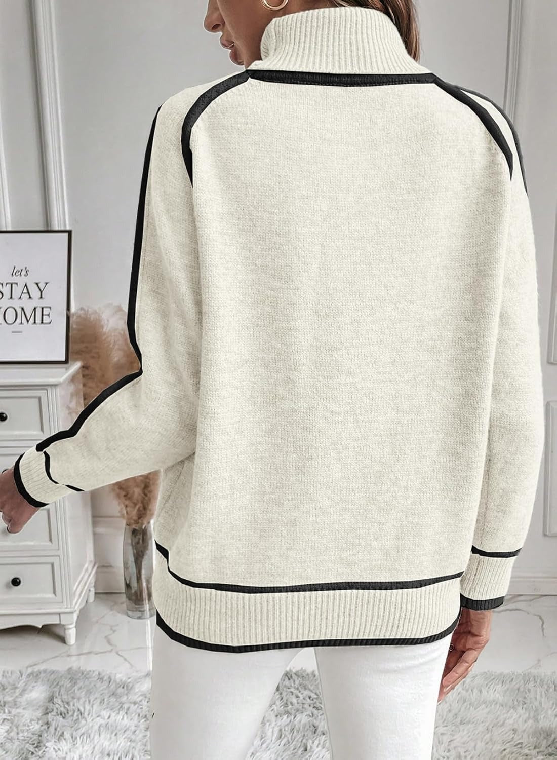 High-necked Casual Knit Top
