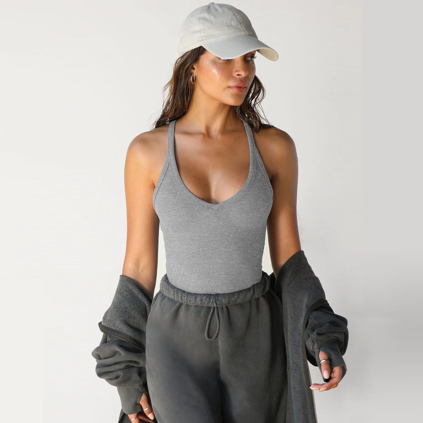 Form-Fitting Halter Neck Tank Top