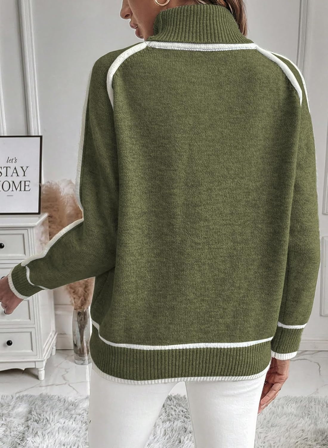 High-necked Casual Knit Top