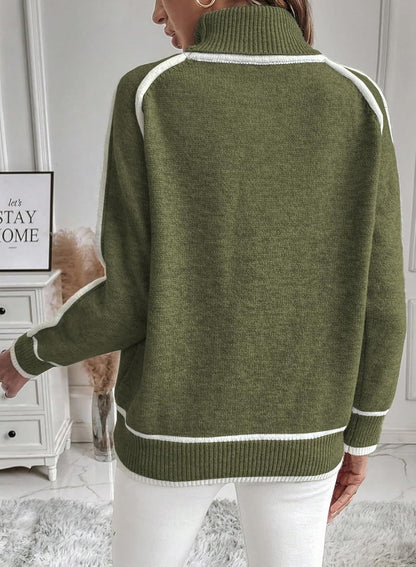 High-necked Casual Knit Top
