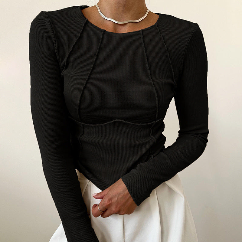 Ribbed Long-Sleeve Crop Top