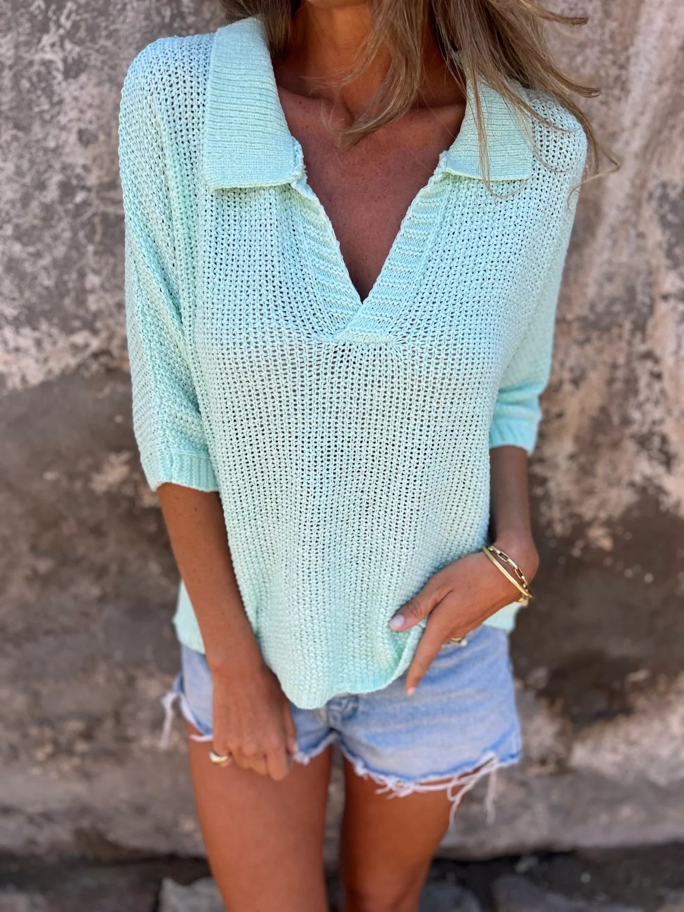 Lapel Knitwear Shirt
