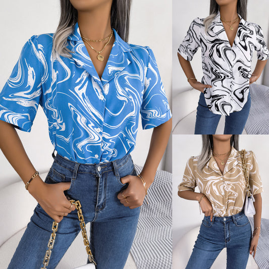 The Abstract Swirl Blouse