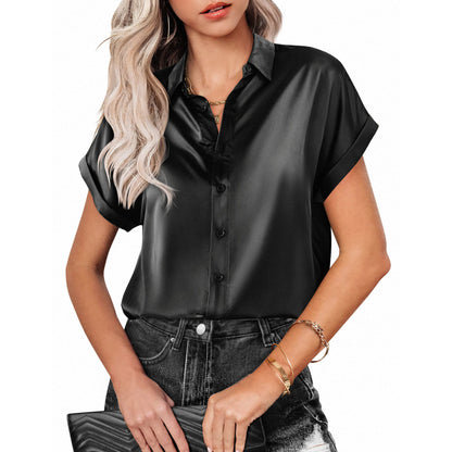 Elegant Sleeve Button-Front Blouse