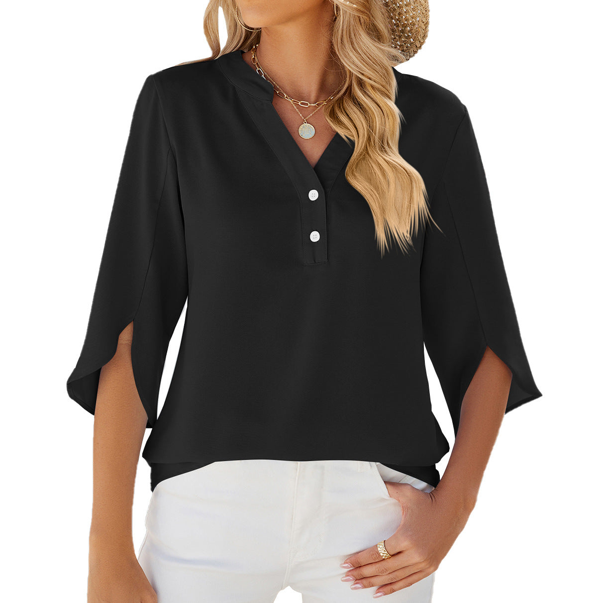Elegant Blouse with Bell Sleeves