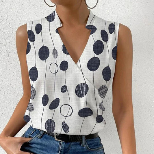 Colorful V-Neck Blouse
