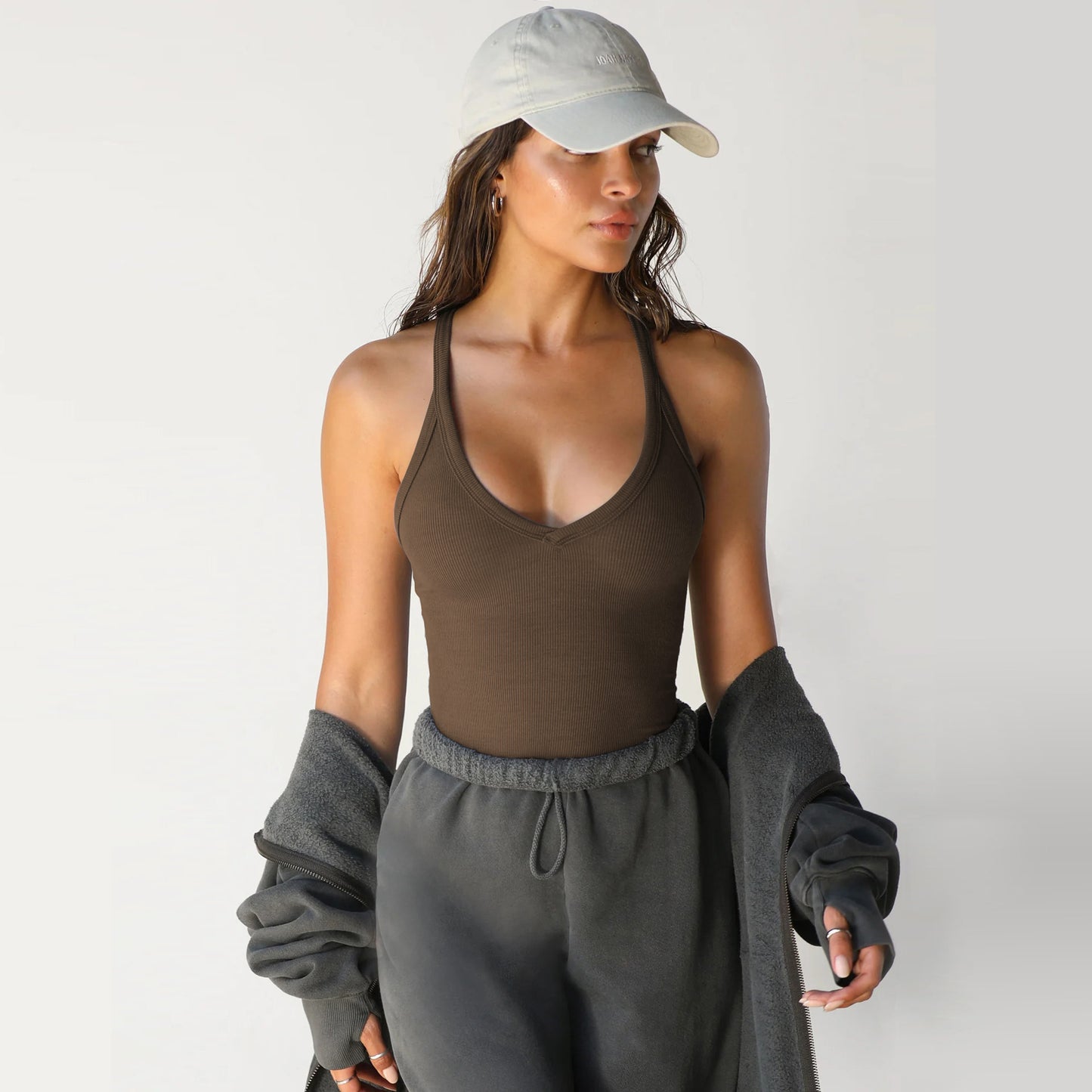 Form-Fitting Halter Neck Tank Top