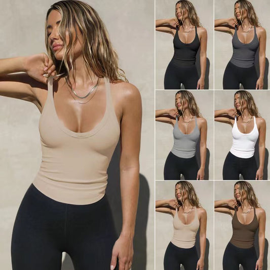 Form-Fitting Halter Neck Tank Top