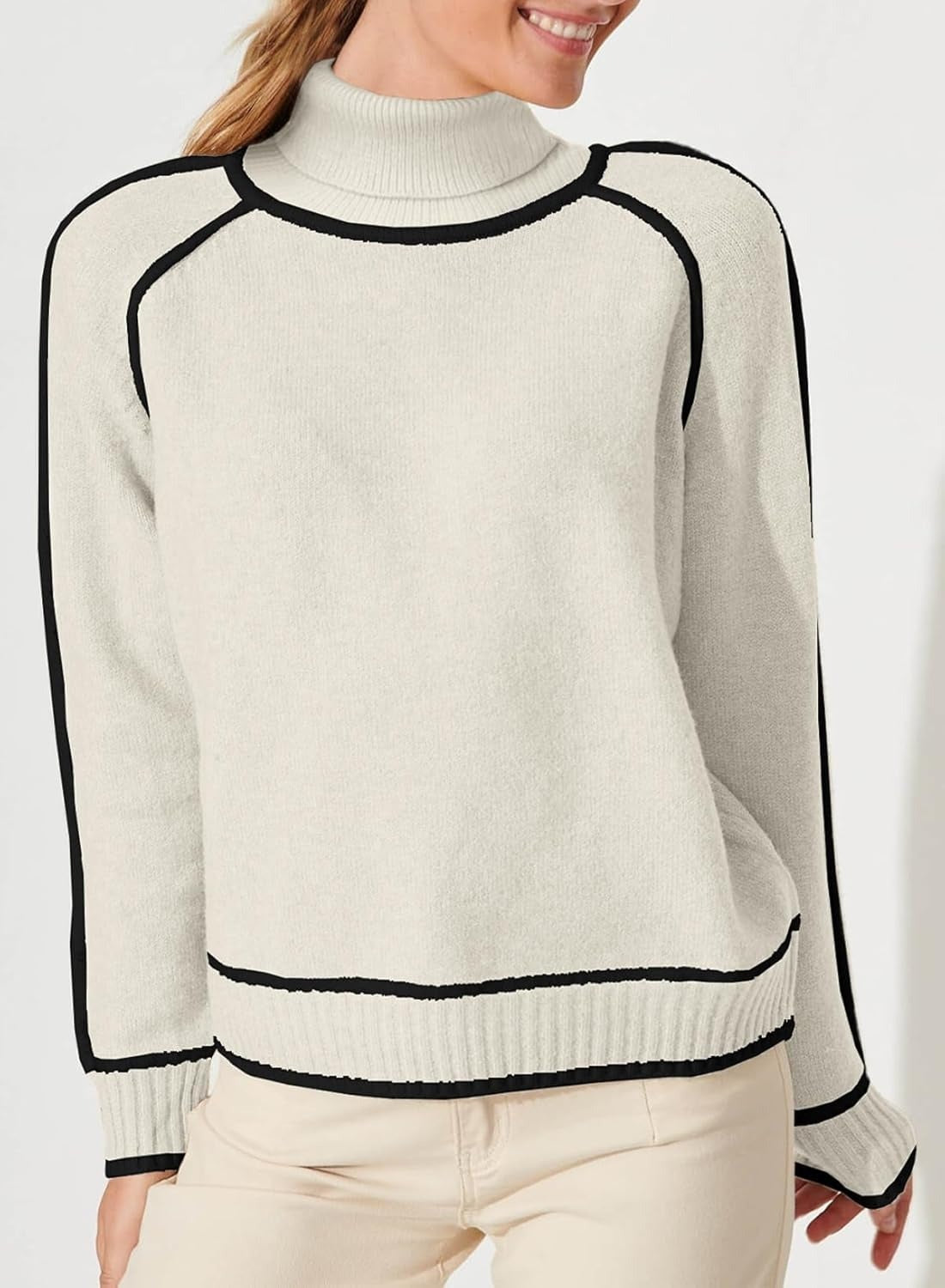 High-necked Casual Knit Top