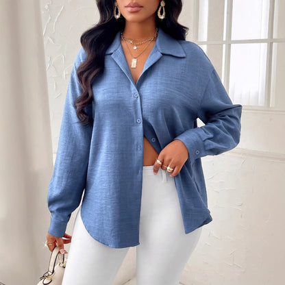 Simple Solid Color Long Sleeve Shirt