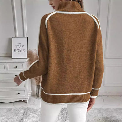 High-necked Casual Knit Top