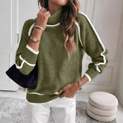 High-necked Casual Knit Top