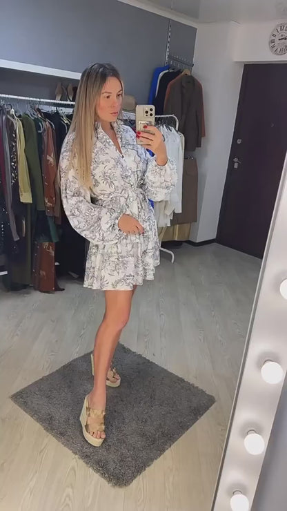 Short Dress With Puffy Sleeve